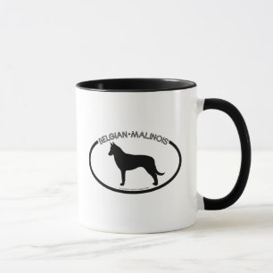 Belgische Malinois Silhouette Black Mok