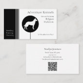 Belgische Malinois Silhouette Modern Black White Visitekaartje (Voorkant / Achterkant)