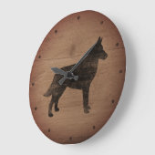 Belgische Malinois Silhouette Rustic Style Grote Klok (Hoek)
