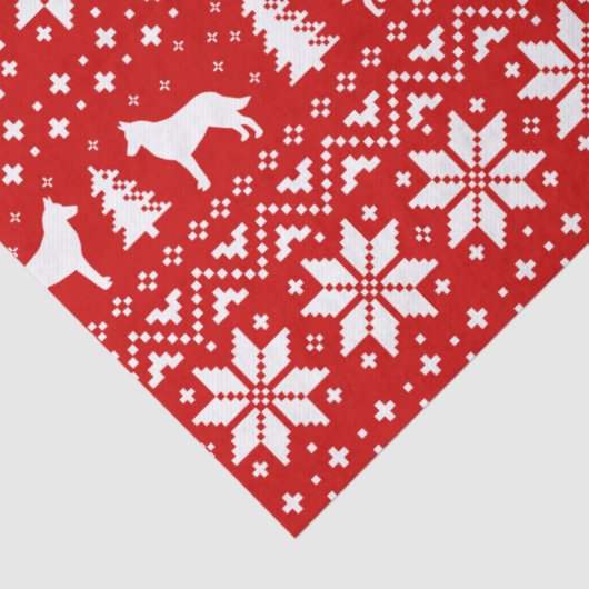 Belgische Malinois Silhouetten Kerstmis Patroon Ro Tissuepapier (Detail)