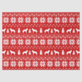 Belgische Malinois Silhouetten Kerstmis Patroon Ro Tissuepapier (Voorkant)