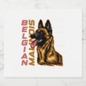 Belgische Malinois Sparkling Wijnetiket (Enkel label)