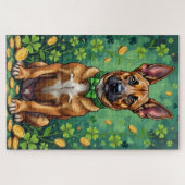 Belgische Malinois St. Patrick's Day Gelukszoeker Legpuzzel (Horizontaal)