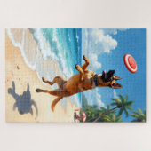 Belgische Malinois strand actiescène Legpuzzel (Horizontaal)