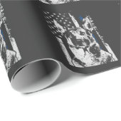 Belgische Malinois Thin Blue Line Police Dog Cadeaupapier (Rol Hoek)