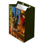 Belgische Malinois Vakantie Medium Cadeauzakje (Voorkant Gekanteld)