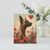 Belgische Malinois  Valentijnsdag Briefkaart (Staand voorkant)