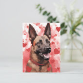 Belgische Malinois Valentijnsdag Briefkaart (Staand voorkant)