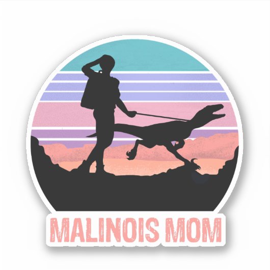 Belgische Malinois Velociraptor Maliraptor mama Sticker (Voorkant)