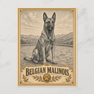 Belgische Malinois, Vintage Heritage Dog Briefkaart