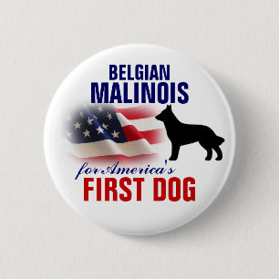 Belgische Malinois voor de eerste hond Ronde Button 5,7 Cm