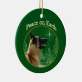 Belgische Malinois Vrede Keramisch Ornament (Rechts)