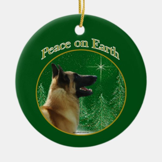 Belgische Malinois Vrede Keramisch Ornament (Voorkant)