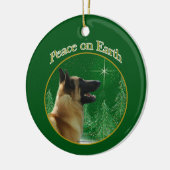 Belgische Malinois Vrede Keramisch Ornament (Links)