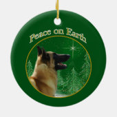 Belgische Malinois Vrede Keramisch Ornament (Achterkant)