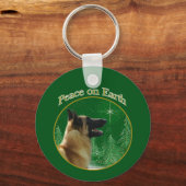 Belgische Malinois Vrede Sleutelhanger (Achterkant)