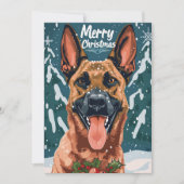 Belgische Malinois Vrolijk Kerstfeest Feestdagenkaart (Voorkant)