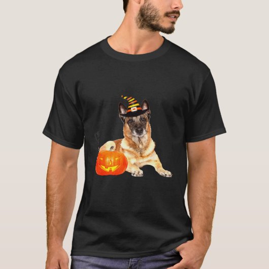 Belgische Malinois Witch Pet Halloween Dog Costume T-shirt (Voorkant)