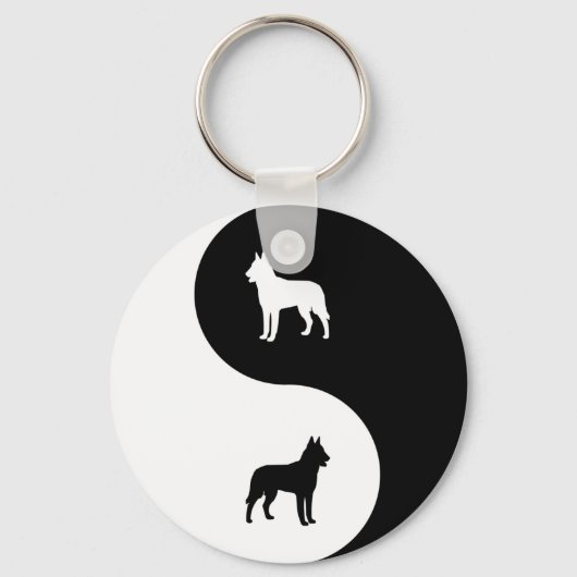Belgische Malinois Yin Yang Sleutelhanger (Voorkant)
