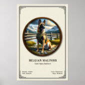 Belgische Malinois Zoologie Serie Poster (Voorkant)