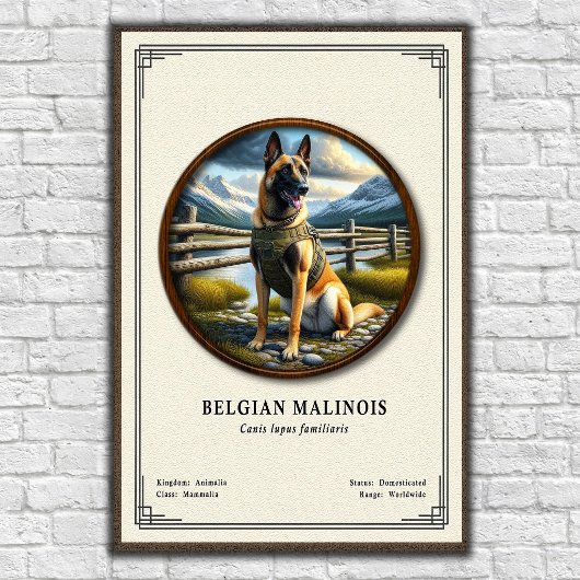 Belgische Malinois Zoologie Serie Poster
