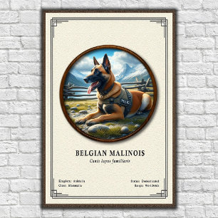 Belgische Malinois Zoologie Serie Poster