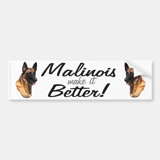 Belgische Malinoisbumpersticker Bumpersticker (Voorkant)