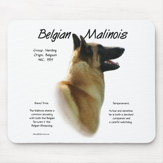 Belgische Malinoisgeschiedenis; Alles over Malinoi Muismat (Voorkant)