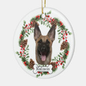 Belgische Malinoishond Keramisch Ornament (Links)