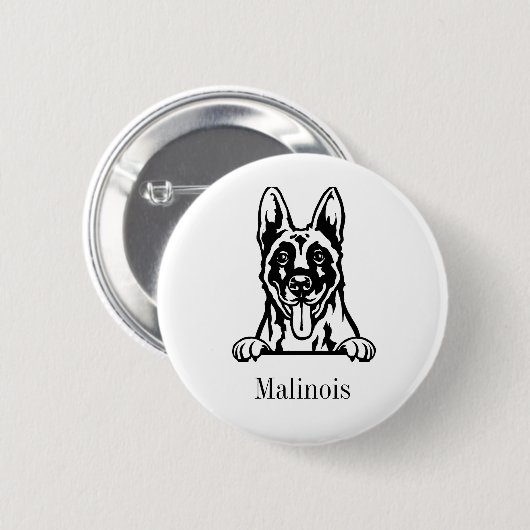 Belgische Malinoishond Ronde Button 5,7 Cm (Voorkant /achterkant)