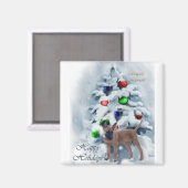 Belgische Malinoiskerstcadeautjes Magneet (Voorkant / Achterkant)