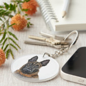 Belgische Malinoismoeder Sleutelhanger (Voorkant Rechts)