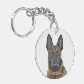 Belgische Malinoismoeder Sleutelhanger (Voorkant Links)