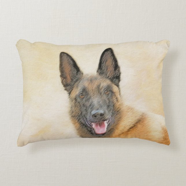 Belgische Malinoisschildering - Kute Original Dog  Accent Kussen (Voorkant)