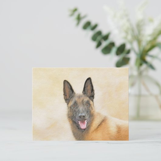 Belgische Malinoisschildering - Kute Original Dog  Briefkaart (Staand voorkant)