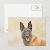 Belgische Malinoisschildering - Kute Original Dog Briefkaart (Voorkant / Achterkant)