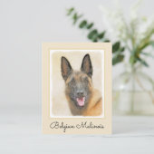 Belgische Malinoisschildering - Kute Original Dog  Briefkaart (Staand voorkant)