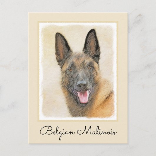 Belgische Malinoisschildering - Kute Original Dog  Briefkaart (Voorkant)
