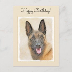 Belgische Malinoisschildering - Kute Original Dog Briefkaart