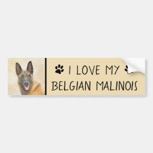 Belgische Malinoisschildering - Kute Original Dog  Bumpersticker