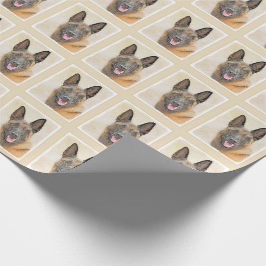 Belgische Malinoisschildering - Kute Original Dog  Cadeaupapier (Hoek)