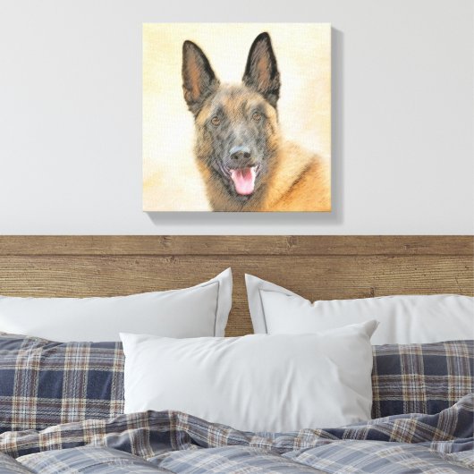 Belgische Malinoisschildering - Kute Original Dog  Canvas Afdruk (Insitu (Slaapkamer))