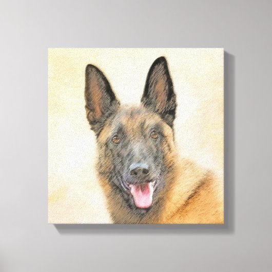 Belgische Malinoisschildering - Kute Original Dog  Canvas Afdruk (Voorkant)