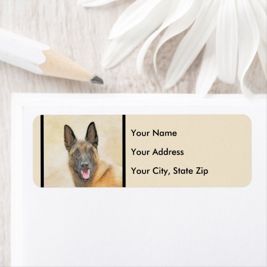 Belgische Malinoisschildering - Kute Original Dog  Etiket (Insitu)