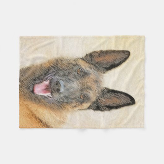 Belgische Malinoisschildering - Kute Original Dog  Fleece Deken (Voorkant (Horizontaal))