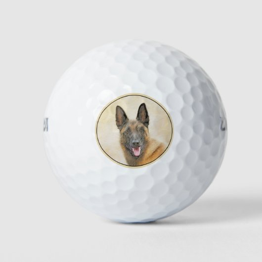 Belgische Malinoisschildering - Kute Original Dog  Golfballen (Voorkant)