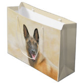 Belgische Malinoisschildering - Kute Original Dog  Groot Cadeauzakje (Voorkant Gekanteld)