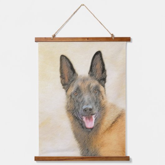 Belgische Malinoisschildering - Kute Original Dog Hangend Wandkleed (Voorkant)