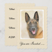 Belgische Malinoisschildering - Kute Original Dog  Kaart (Voorkant / Achterkant)