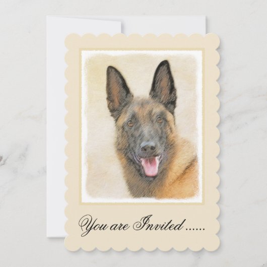 Belgische Malinoisschildering - Kute Original Dog  Kaart (Voorkant)